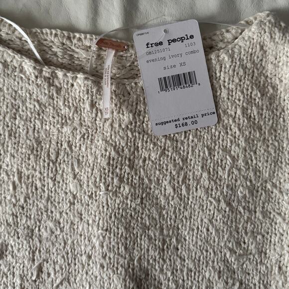 New Free People Midnight Beach Pullover in Evening Ivory Combo Women's Size XS - Picture 6 of 10